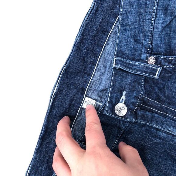 Vintage True Religion Jeans Shorts Size 38 CUT OFF FLAP T Blue - Picture 5 of 7